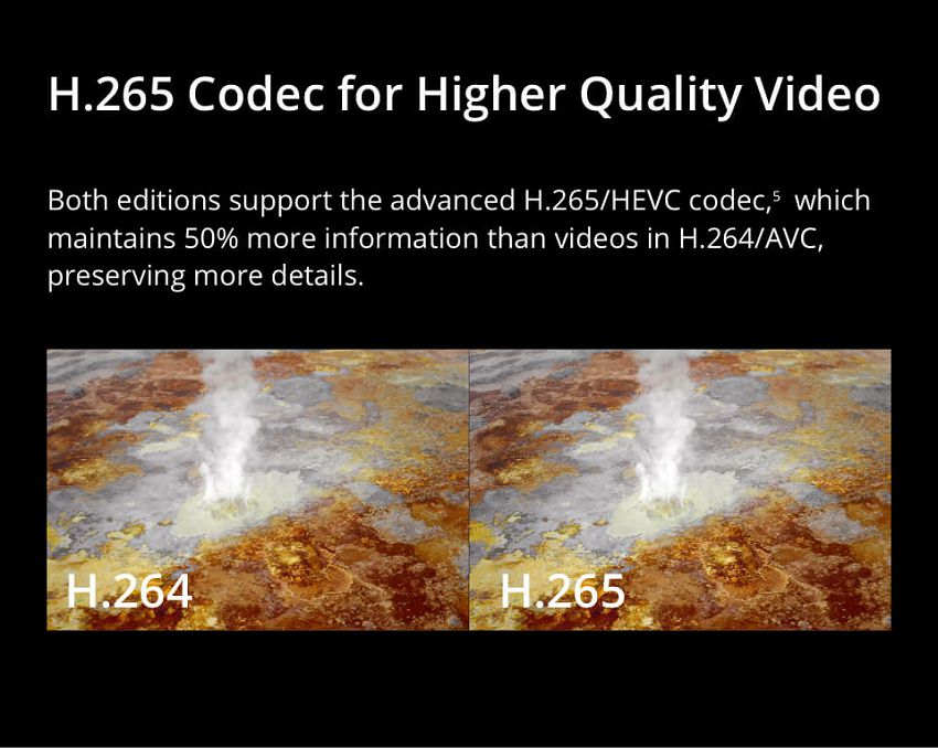 DJI Mavic 2 H.265 Codec for Higher Quality Video