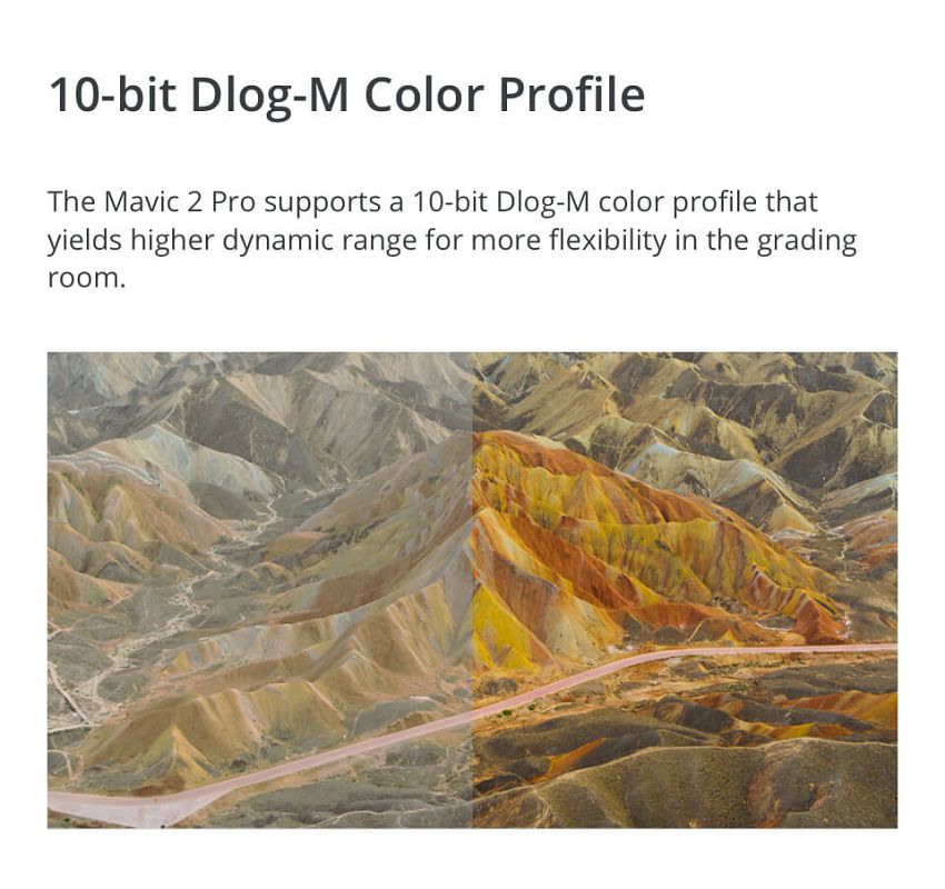 DJI Mavic 2 PRO 10-bit Dlog-M Color Profile