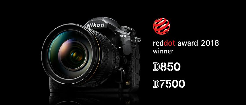 Nikon DSLR D850 D7500 red dot award 2018