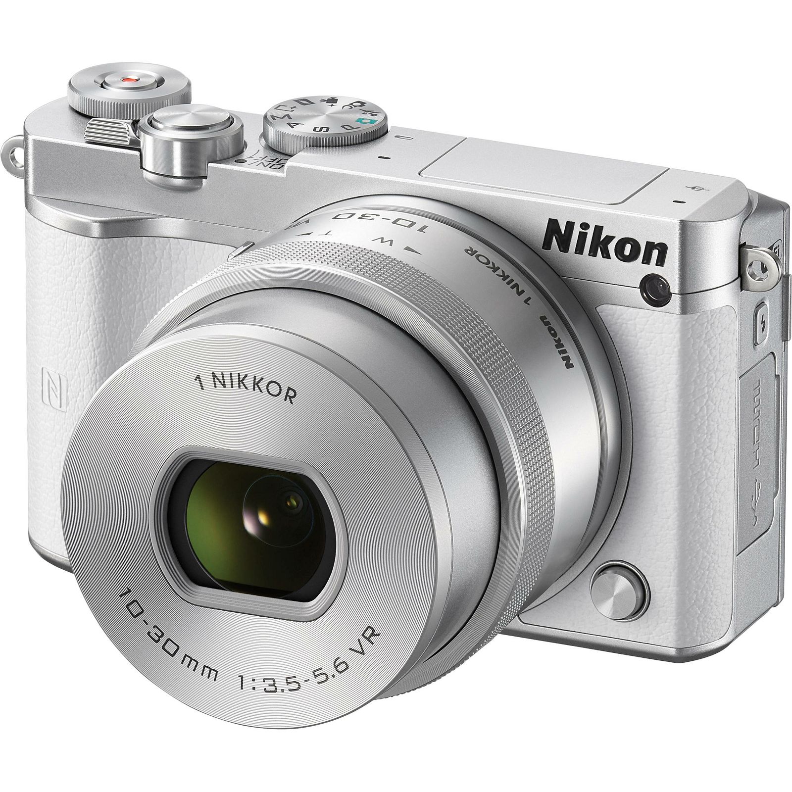 Nikon 1 J5 + 10-30mm f/3.5-5.6 White PD Zoom Mirrorless Digital Camera