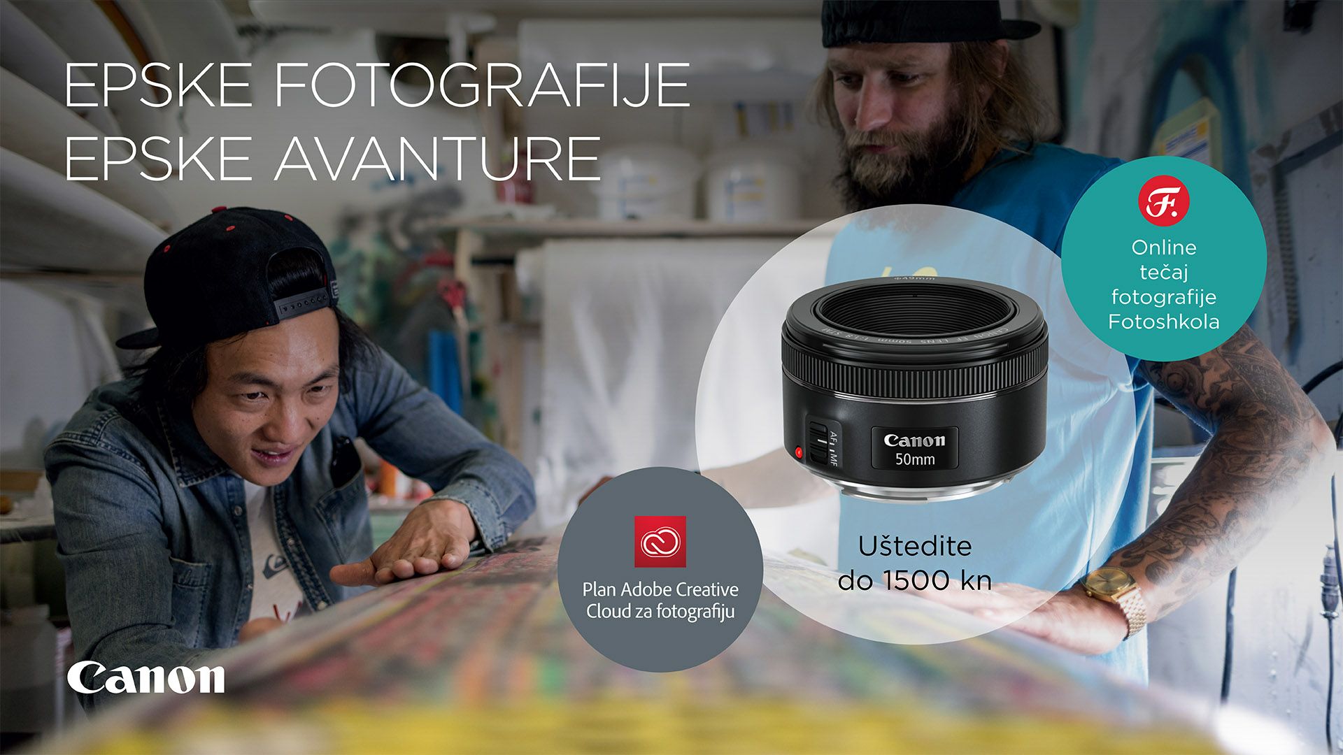 Adobe Creative Cloud i fotoškola - Epske uštede uz vašu kupnju Canon proizvoda u Canosi