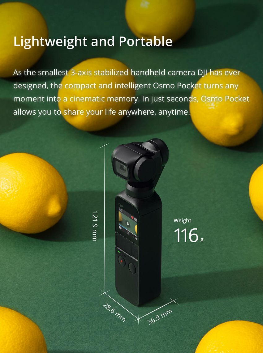 DJI Osmo Pocket 2 lightweight and portable