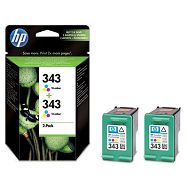2-pack HP 343 color tinta