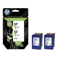 2-pack HP 57 Tri-Colour tinta