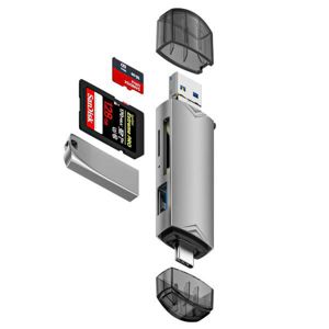 Asonic USB 3.0 Type A i Type C 5u1 MicroSD i SD čitač memorijskih kartica USB-C i USB-A (N-UCR501)