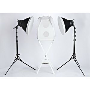 Bowens BW-3470 Streamlite 330 230v kit inc 2 units with diffusers, 2 light stands, Continuous lights Streamlites