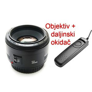 Canon EF 50mm F/1.8 II + žičani daljinski okidač za fotoaparat