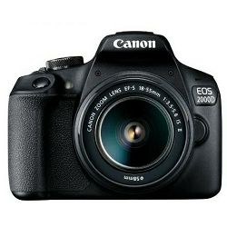Canon EOS 2000D + 18-55 IS II Black DSLR Digitalni fotoaparat s objektivom EF-S 18-55mm f/3.5-5.6 (2728C028AA)