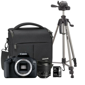Canon EOS 2000D + 18-55 IS II + Cullmann torba Malaga Maxima 120 Black + Lexar SDXC 64GB 1066x + Cullmann Stativ Alpha 1800