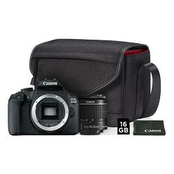 Canon EOS 2000D + 18-55 IS + SB130 torba + 16GB kartica DSLR Digitalni fotoaparat s objektivom EF-S 18-55mm f/3.5-5.6 (2728C029AA) - CASH BACK