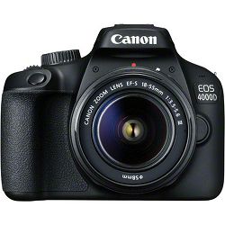Canon EOS 4000D + 18-55 DC III Black DSLR Digitalni fotoaparat s objektivom EF-S 18-55mm f/3.5-5.6 (3011C018AA)