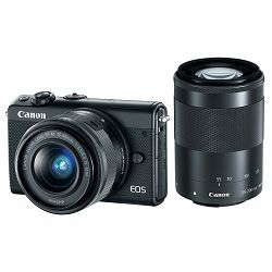 Canon EOS M100 + 15-45 IS STM + 55-200 IS STM Black Mirrorless Digitalni fotoaparat EF-M 15-45mm 3.5-6.3 i 55-200mm 4.5-6.3 (2209C022AA)