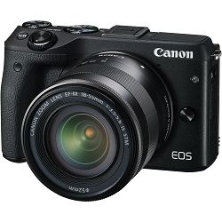 Canon EOS M3 + 18-55 IS STM Black crni Mirrorless Digital Camera Digitalni fotoaparat s objektivom M18-55S EF-M 18-55mm (9694B012AA)