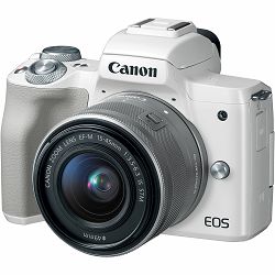 Canon EOS M50 + 15-45 IS STM White Mirrorless Digital Camera bijeli Digitalni fotoaparat s objektivom EF-M 15-45mm 3.5-6.3 (2681C064AA)