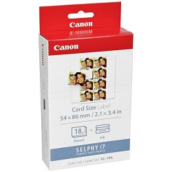 Canon KC-18IL foto papir Color Ink & Label Set for Select Compact Photo Printers (Card-size mini-labels, 8 per sheet, 18 sheets) 7740A001AH
