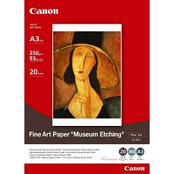 Canon Photo Paper FineArt Museum Etching FA-ME1 29.7x42cm A3 20 listova foto papir za ispis fotografije Cotton matte 350gsm ISO87 0.57mm 20 sheets FAME1A3 (BS1262B006AA)