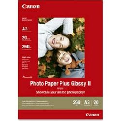 Canon Photo Paper Plus Glossy II PP-201 32.9x48.3cm A3+ 20 listova foto papir za ispis fotografije Gloss 265gsm ISO92 0.27mm A3+ 20 sheets PP201A3+ (BS2311B021AA)