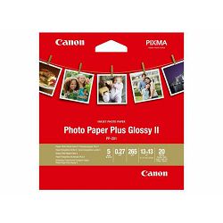 Canon Photo Paper Plus Glossy II PP-201 13x13cm 20 listova foto papir za ispis fotografije Gloss 265gsm ISO92 0.27mm 5x5" 20 sheets PP201SQUARE (BS2311B060AA)