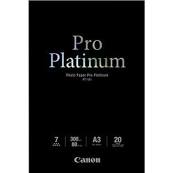 Canon Photo Paper Pro Platinum PT-101 29.7x42cm A3 20 listova foto papir za ispis fotografije Smooth gloss 300gsm ISO98 0.3mm A3 20 sheets PT101A3 (BS2768B017AA)