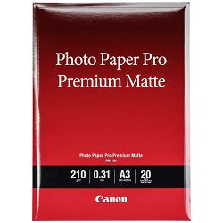 Canon Photo Paper Pro Premium Matte PM-101 29.7x42cm A3 20 listova foto papir za ispis fotografije Smooth matte 210gsm ISO92 0.31mm 20 sheets PM101A3 (BS8657B006AA)
