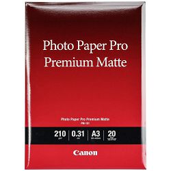 Canon Photo Paper Pro Premium Matte PM-101 32.9x48.3cm A3+ 20 listova foto papir za ispis fotografije Smooth matte 210gsm ISO92 0.31mm A3PLUS 20 sheets PM101A3PLUS (8657B007AA)