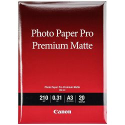 Canon Photo Paper Pro Premium Matte PM-101 32.9x48.3cm A3+ 20 listova foto papir za ispis fotografije Smooth matte 210gsm ISO92 0.31mm A3PLUS 20 sheets PM101A3PLUS (BS8657B007AA)