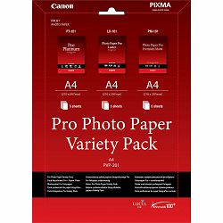 Canon Photo Paper Variety-Pack PVP-201 PRO 21x29.7cm A4 15 listova (5x Pro Luster + 5x Smooth gloss Pro Platinum + Pro Premium Matte) komplet foto papir za ispis fotografije PVP201PRO (BS6211B021AA)