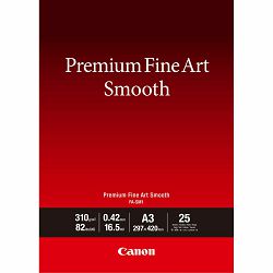 Canon Premium Fine Art Smooth FA-SM1 29.7x42cm A3 25 listova foto papir za ispis fotografije Cotton matte 310gsm ISO85 0.42mm 25 sheets FASM1A3 (BS1711C003AA)