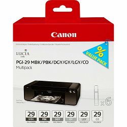 Canon tinta PGI-29 MBK/PBK/DGY/GY/LGY/C Monochrome Multipack za Pixma PRO 1 printer (BS4868B018AA) višestruko pakiranje sa šest boja Ink Cartridge