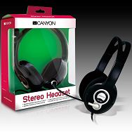 CANYON Headset , 20Hz-20kHz, Ext. Microphone, color Black , cable integrated volume control, adjustable, lightweight headband