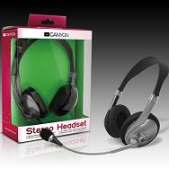 CANYON Headset , 20Hz-20kHz, Ext. Microphone, Black/Silver, 2.5m cable integrated volume control, adjustable, lightweight headband