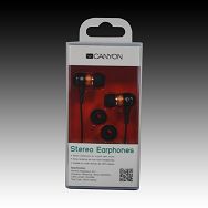 Canyon stereo earphone CNR-EP08NO , color: orange ; 2 sizes of silicon ear-plugs to ensure a perfect fit, noise-isolating ear-bud style headphones