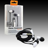 Canyon stereo earphone with in-line microphone , color: white; Impedance: 32 Ohm;  Frequency Response: 20Hz-20kHz ; cable length: 1.2m; stereo 3.5mm plug