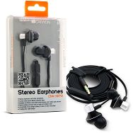 Canyon stereo earphone with in-line microphone , color: black(white) ; Impedance: 32 ?;  Frequency Response: 20Hz-20kHz ; cable length: 1.2m; stereo 3.5mm plug