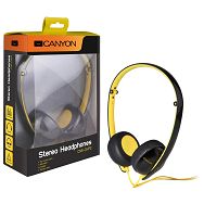 Canyon stereo headphone; 3.5mm plug; black with yellow color