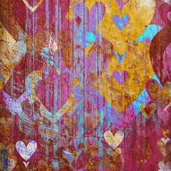 Click Props Background Vinyl with Print Hearts Brown 1,52x1,52m studijska foto pozadina s grafikom