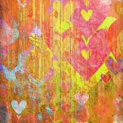 Click Props Background Vinyl with Print Hearts Yellow 1,52x1,52m studijska foto pozadina s grafikom