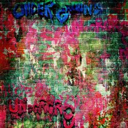 Click Props Background Vinyl with Print Brick Graffiti 1,52x1,52m studijska foto pozadina s grafikom