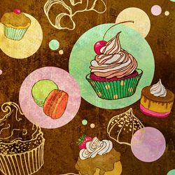 Click Props Background Vinyl with Print Cupcakes 1,52x1,52m studijska foto pozadina s grafikom