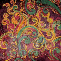 Click Props Background Vinyl with Print Floral Swirls Purple 1,52x1,52m studijska foto pozadina s grafikom