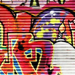 Click Props Background Vinyl with Print Shutter Graffiti 2 1,52x1,52m studijska foto pozadina s grafikom