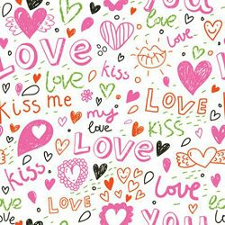 Click Props Background Vinyl with Print Love & Kisses 1,52x1,52m studijska foto pozadina s grafikom