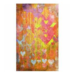 Click Props Background Vinyl with Print Hearts Yellow 1.52x2.44m studijska foto pozadina s grafikom