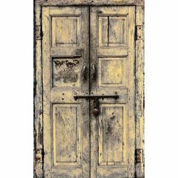 Click Props Background Vinyl with Print Wooden Door Yellow 1.52x2.44m studijska foto pozadina s grafikom