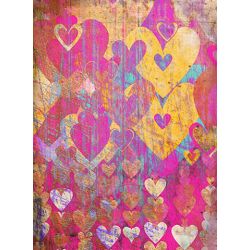 Click Props Background Vinyl with Print Hearts Golds 2,13x2,90m studijska foto pozadina s grafikom