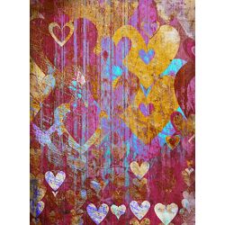 Click Props Background Vinyl with Print Hearts Brown 2.13x2.9m studijska foto pozadina s grafikom