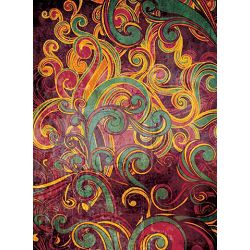 Click Props Background Vinyl with Print Floral Swirls Purple 2.13x2.9m studijska foto pozadina s grafikom