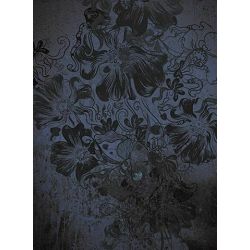 Click Props Background Vinyl with Print Flowerbomb Blue 2.13x2.9m studijska foto pozadina s grafikom
