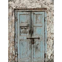 Click Props Background Vinyl with Print Wooden Door Blue 2.13x2.9m studijska foto pozadina s grafikom