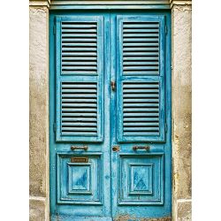 Click Props Background Vinyl with Print Blue Slatted Door 2.13x2.9m studijska foto pozadina s grafikom
